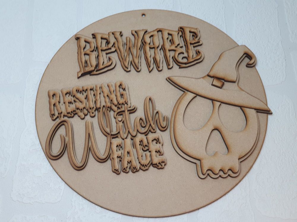 Resting witch face plaque