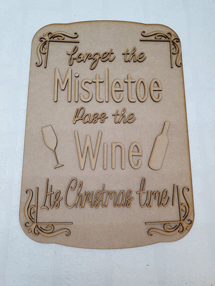 Mistletoe & Wine Plaque