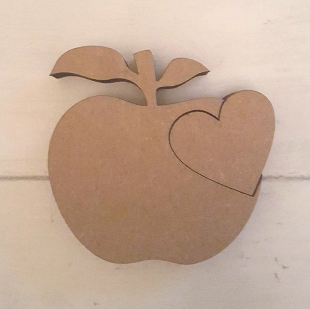 Freestanding Apple with Heart 