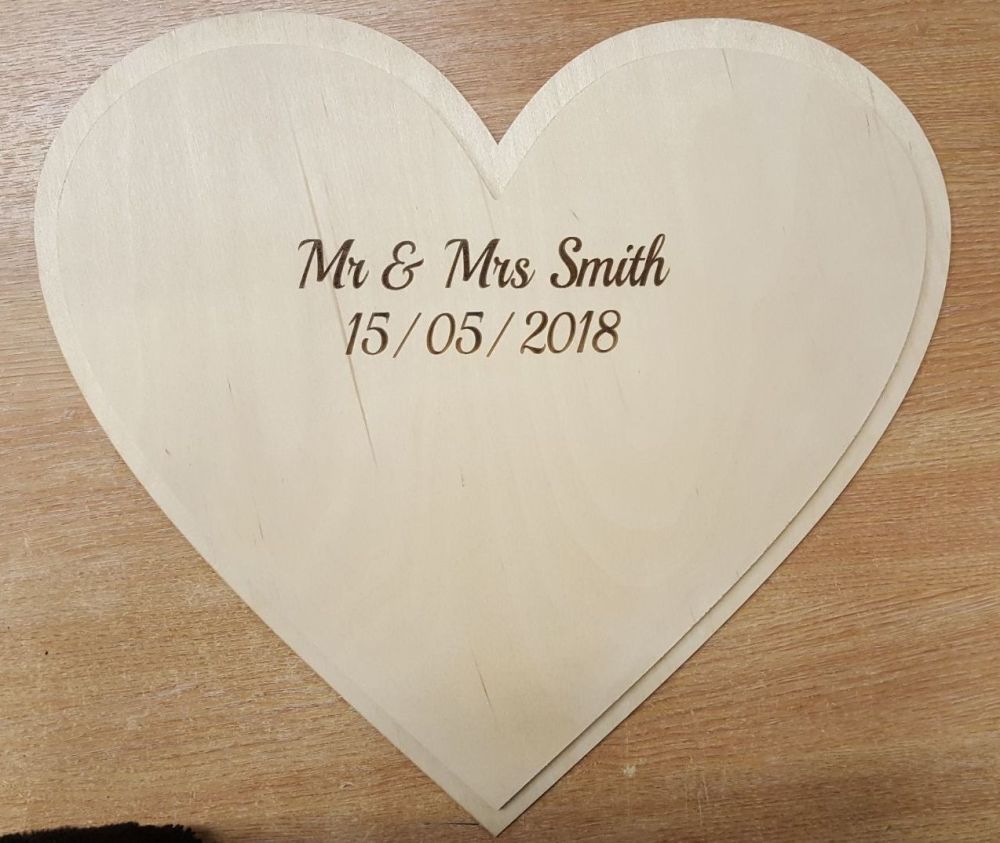 50cm Double Heart Guestbook (post included)