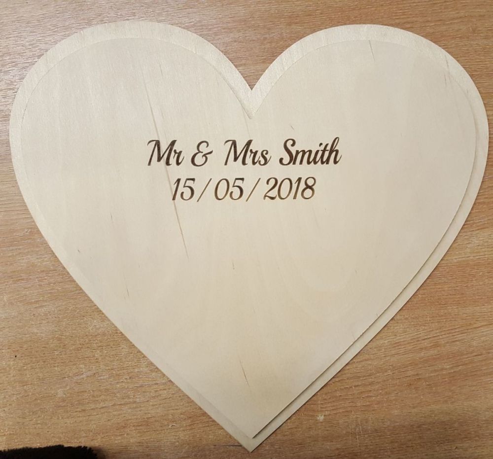 60cm Double Heart Guestbook (post included)