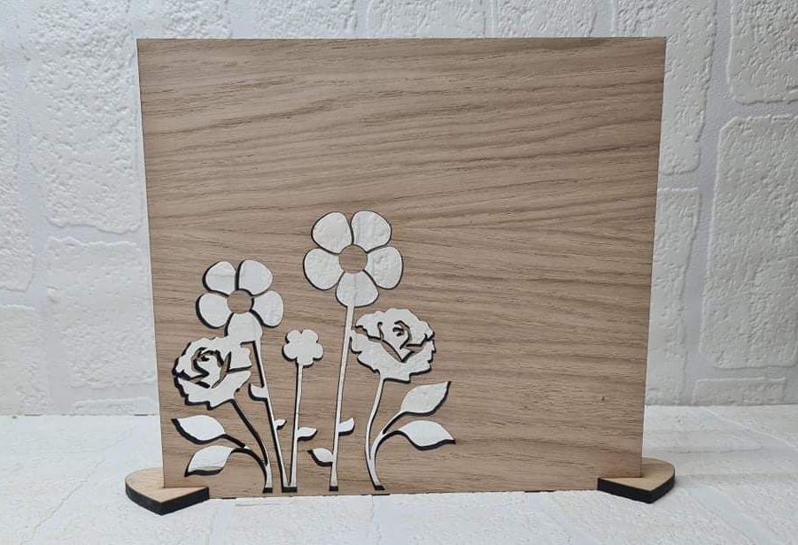 Oak Cutout Flowers Plaque (1)