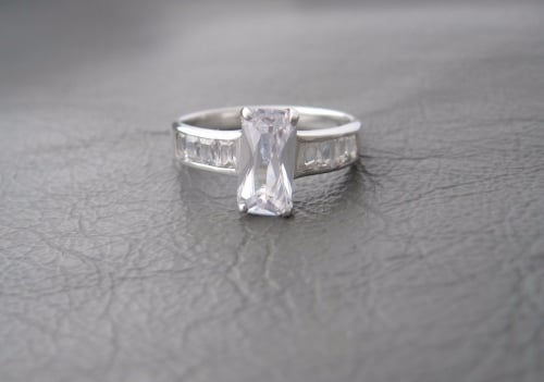 Sterling silver ring with eye-catching rectangular stones