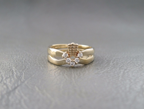 Vintage gilt sterling silver pair of rings