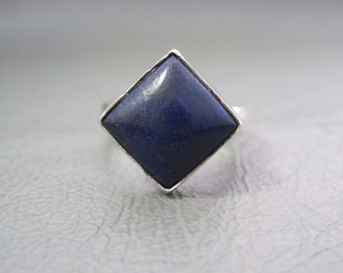 Chunky sterling silver & lapis ring