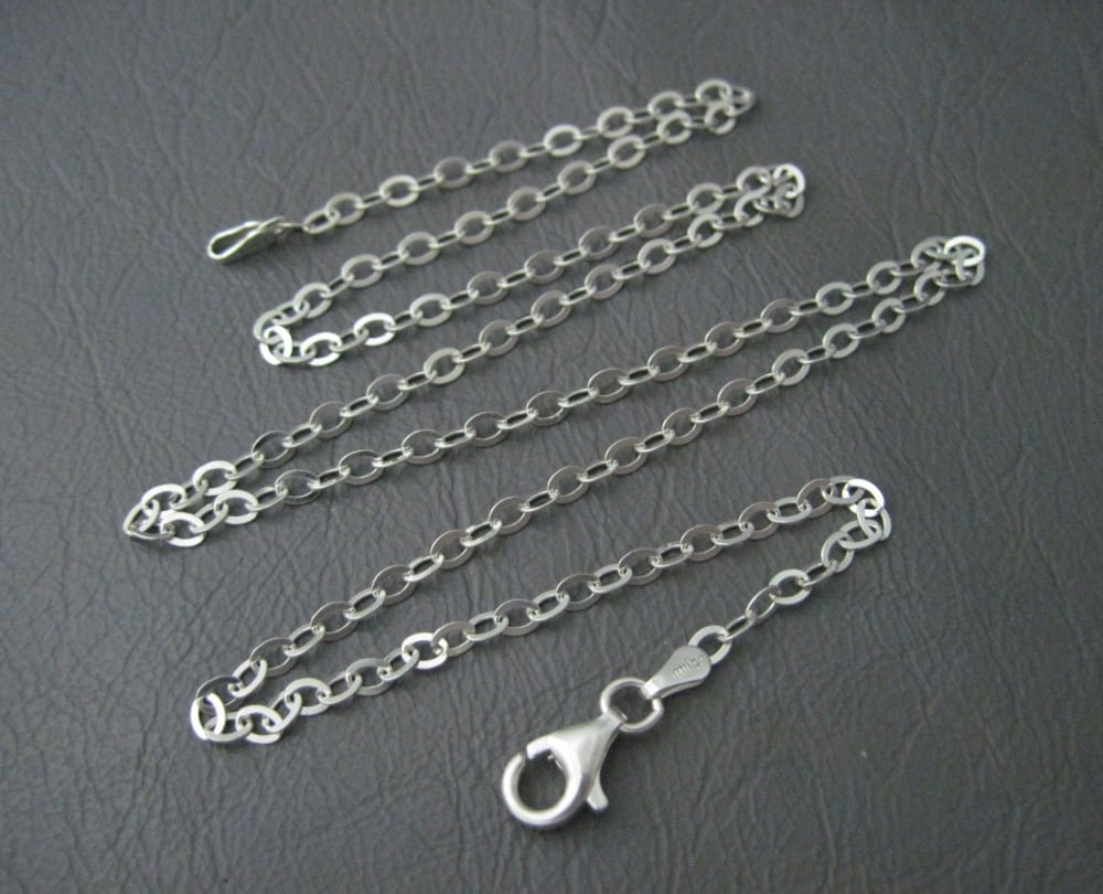 Italian sterling silver flat trace chain (19.75