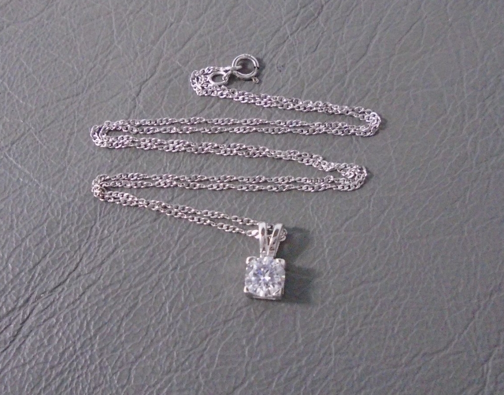 Classic sterling silver & clear stone necklace on a gently twisted chain