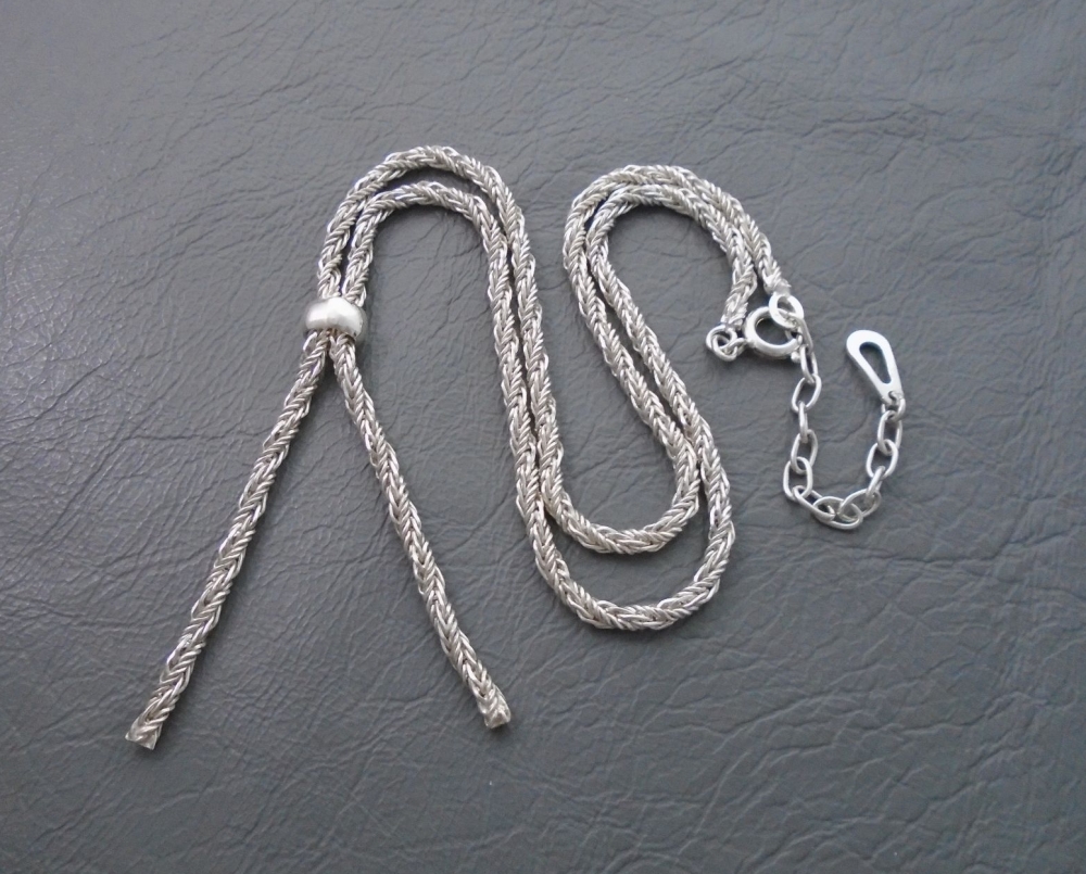Vintage sterling silver byzantine tassel necklace