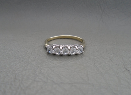 Gilt sterling silver fancy set ring
