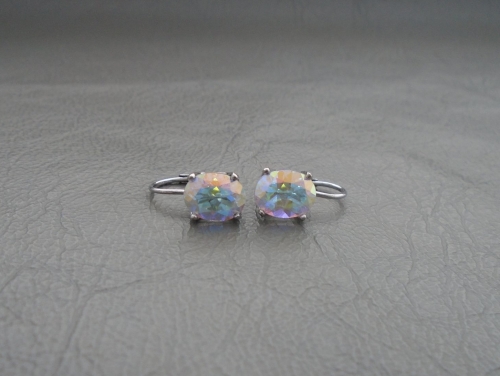 Sterling silver & mystic topaz drop earrings