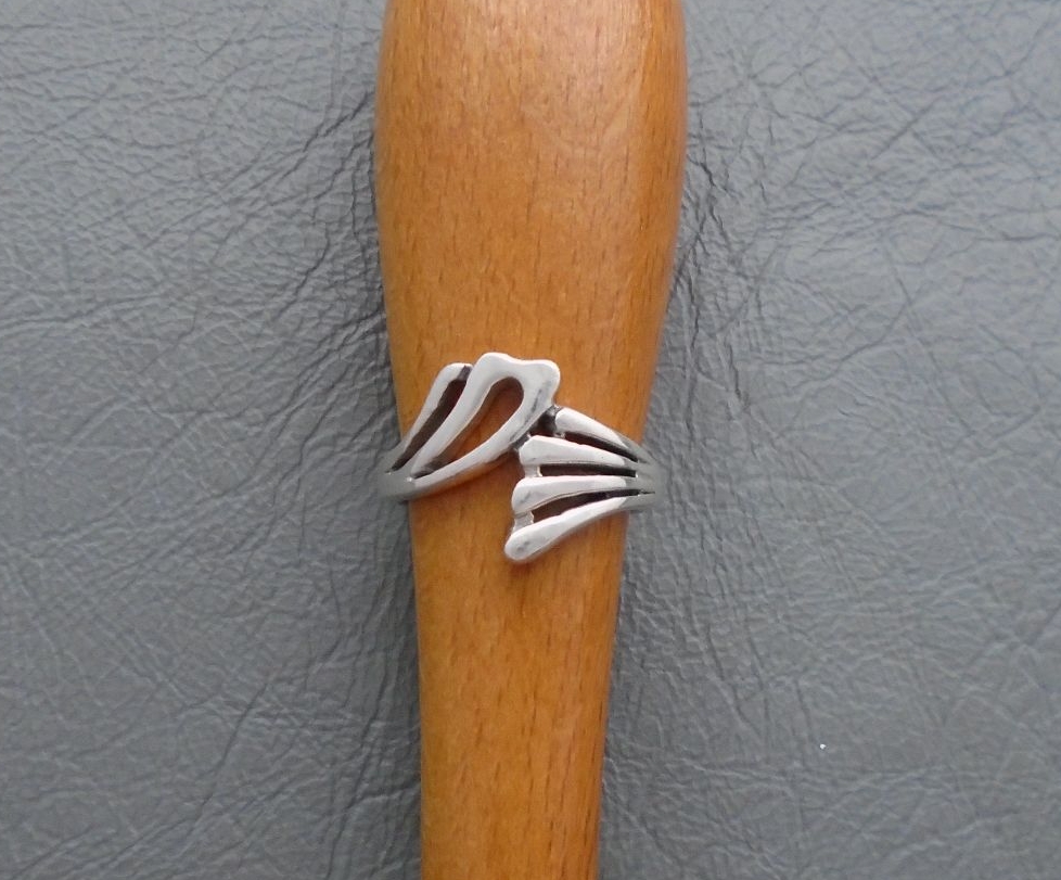 Fancy sterling silver asymmetric ring