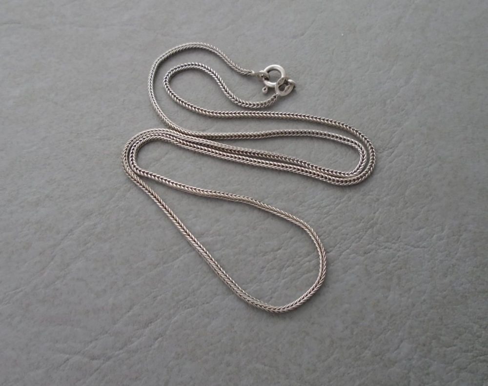 Italian sterling silver square wheat chain necklace (18
