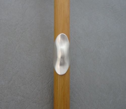Long sterling silver ridge fronted ring