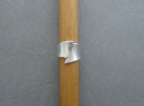 Thick sterling silver asymmetric ring