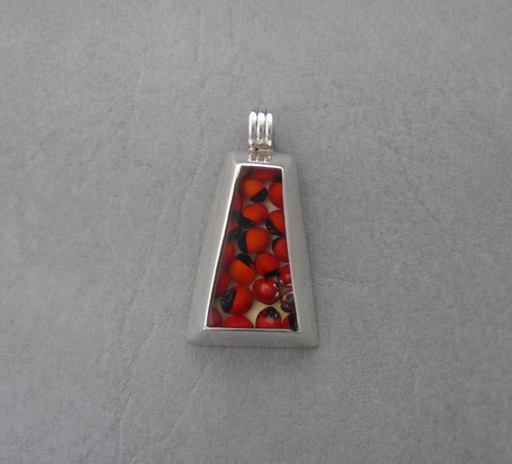 Large quirky sterling silver pendant