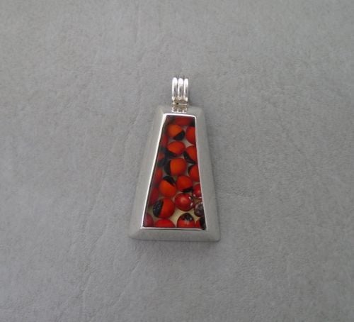 Large quirky sterling silver pendant