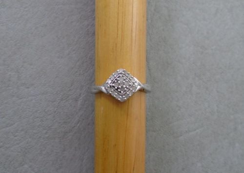 Sterling silver & white topaz cluster ring