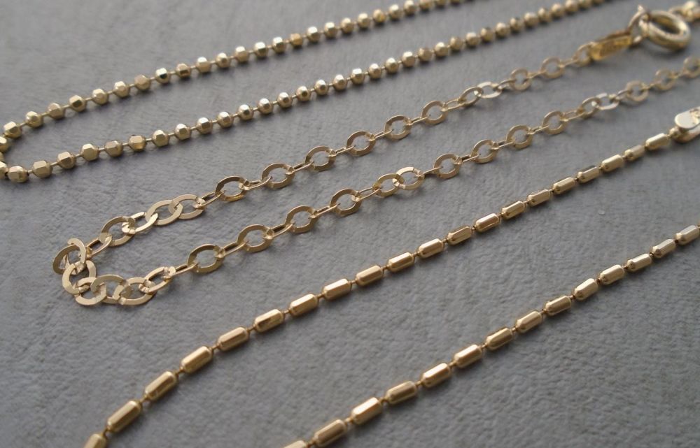 Set of 3 Italian gilt sterling silver chain bracelets