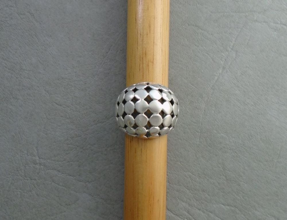 Chunky sterling silver circle dome ring