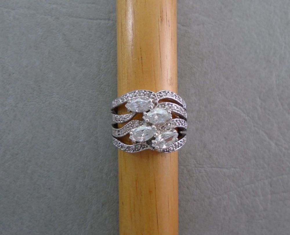Multi band effect sterling silver ring