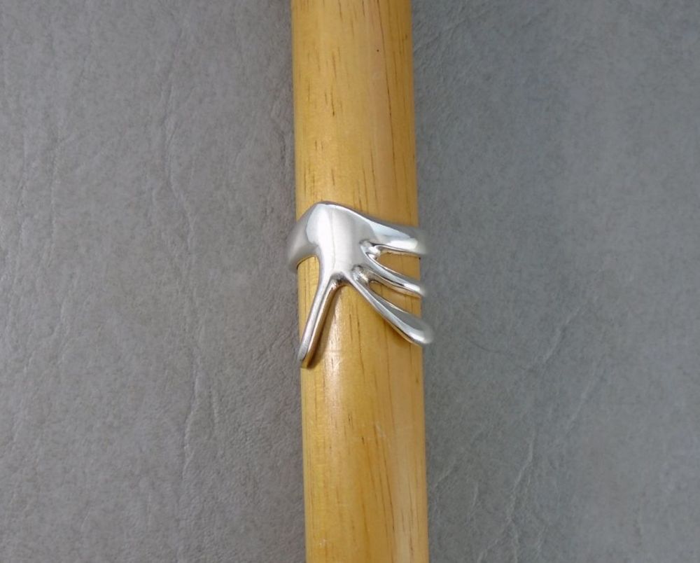 Unusual handmade sterling silver ring