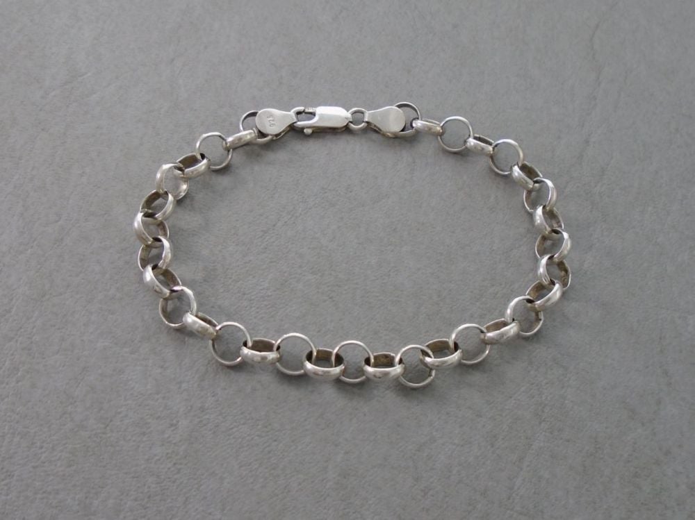Sterling silver Belcher chain modern charm bracelet