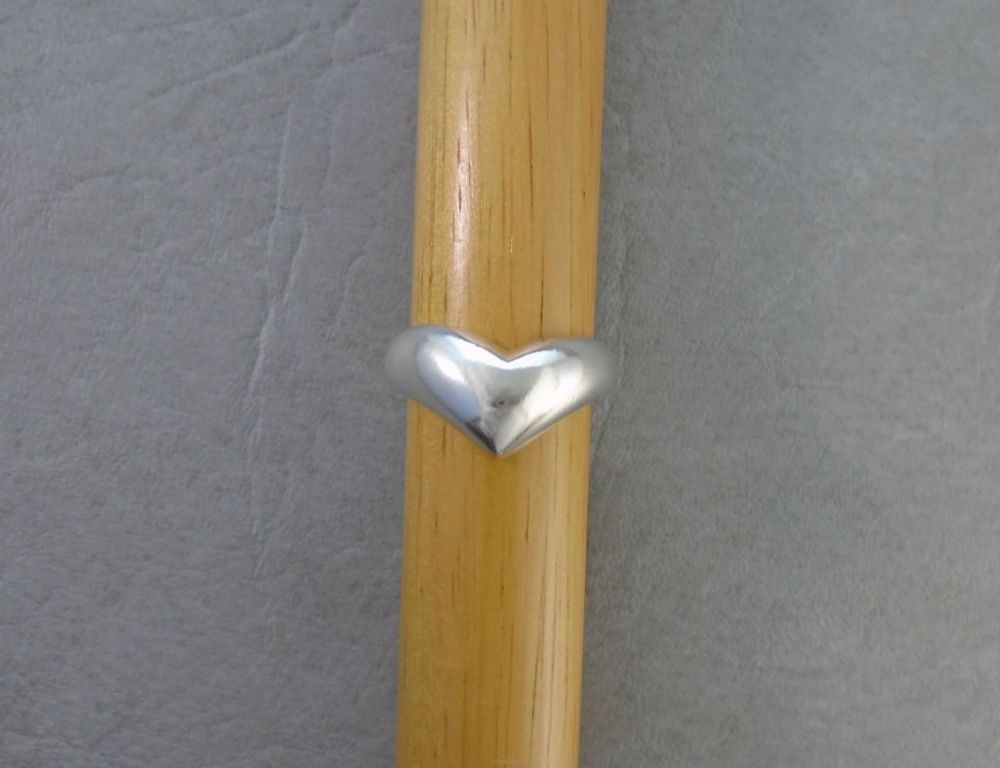Sterling silver domed wishbone ring