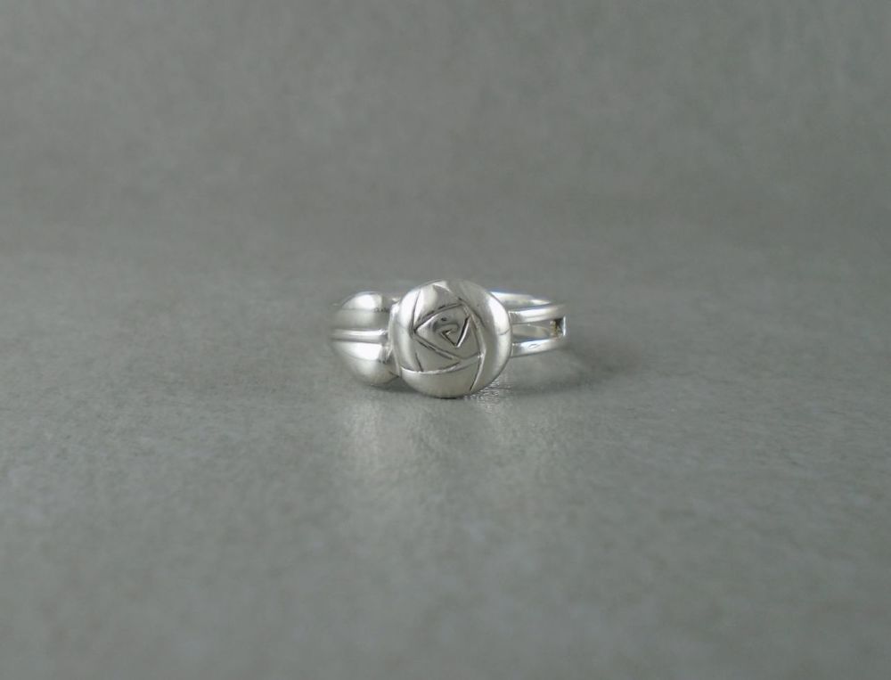 Sterling silver abstract rose ring