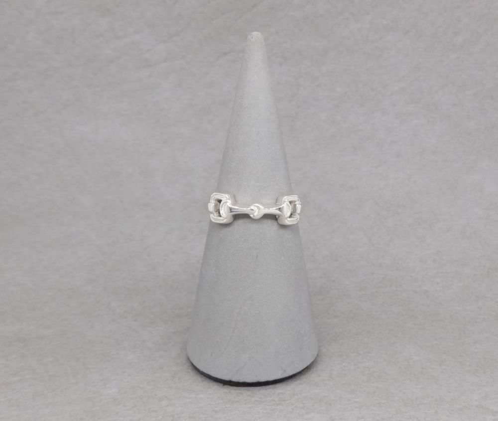 Sterling silver horse snaffle bit ring