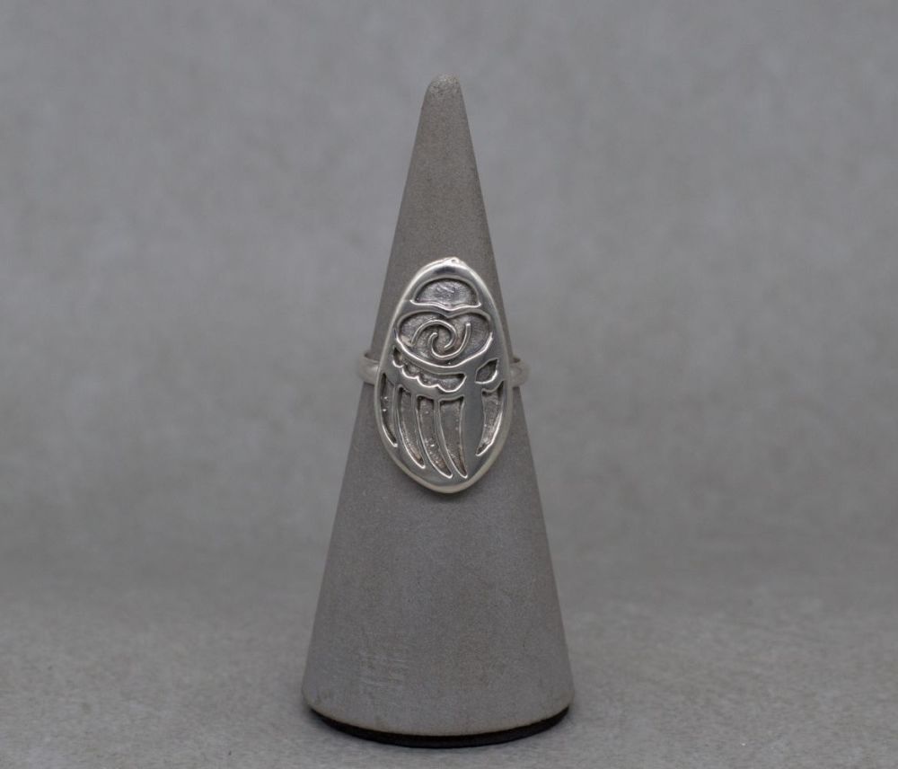 Sterling silver Navajo style bear paw ring