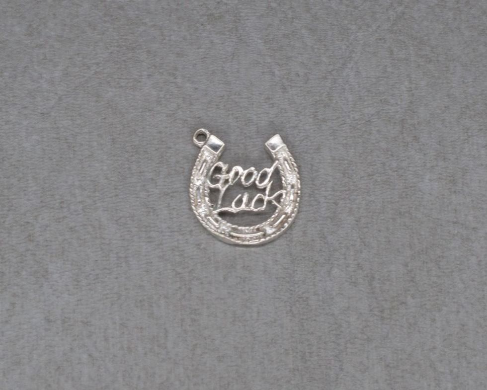 Vintage silver 'Good Luck' horseshoe charm