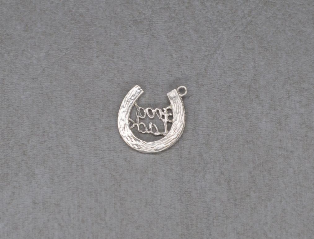 PRELOVED Vintage silver 'Good Luck' horseshoe charm