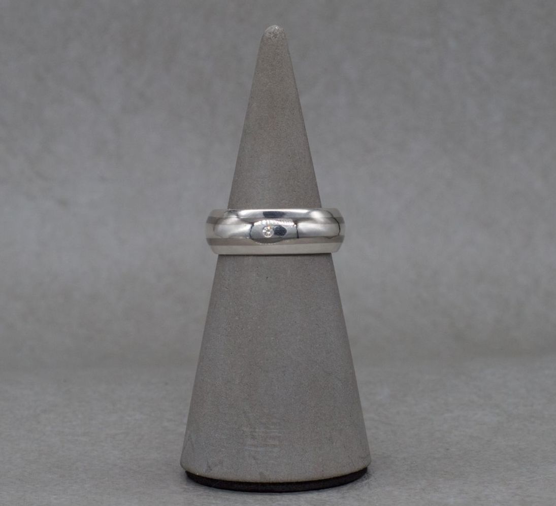 Sterling silver & palladium wedding band ring