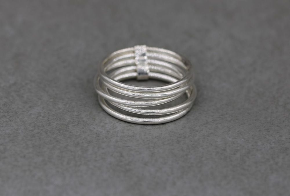 Sterling silver multi-band stacked ring