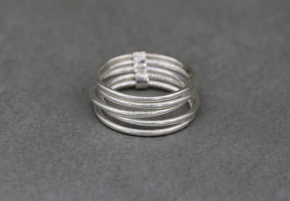 Sterling silver multi-band stacked ring