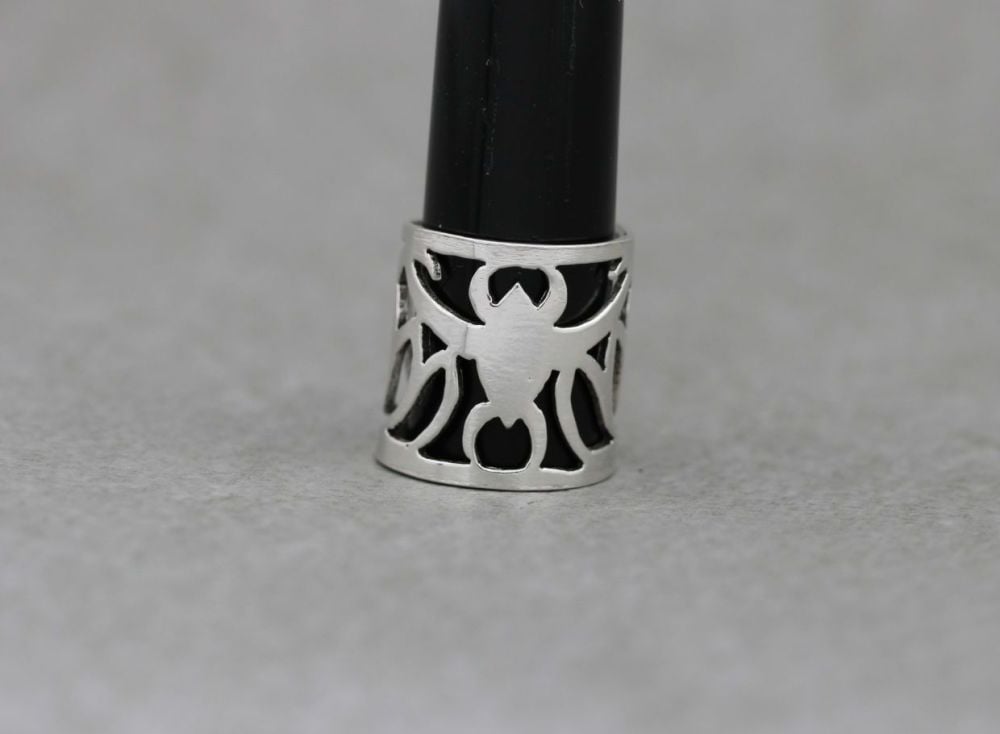 Sterling silver midi ring with a cut-out bat