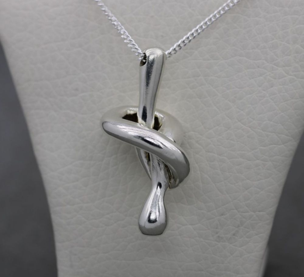 Solid sterling silver knot necklace