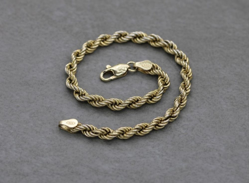 PRELOVED Gilt sterling silver rope chain bracelet