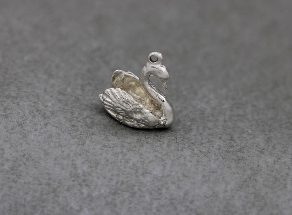 Vintage silver swan charm