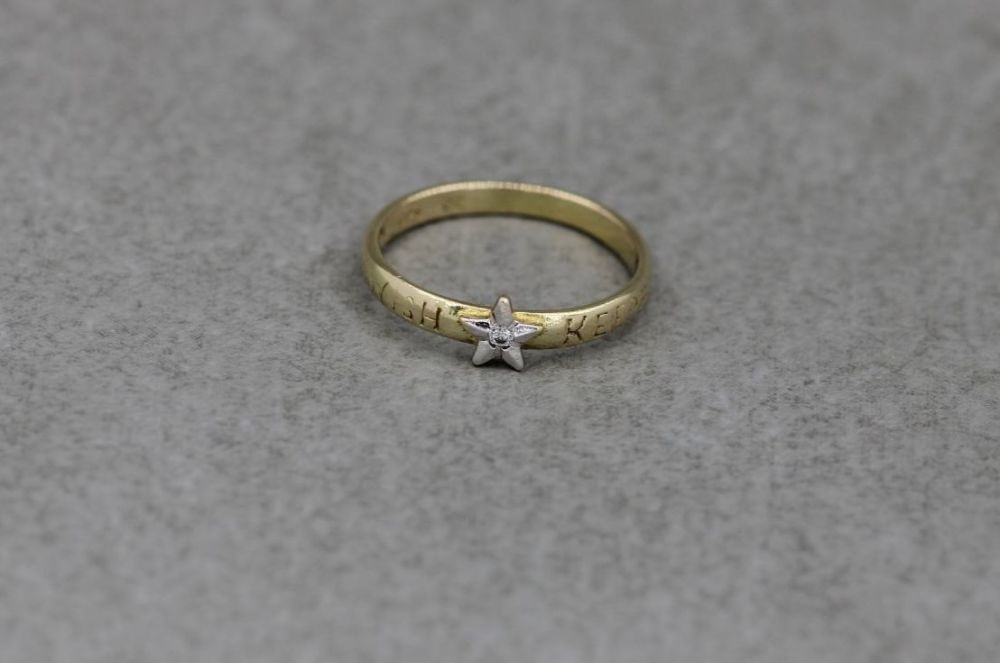 Child's gold plated sterling silver 'wish keeper' ring