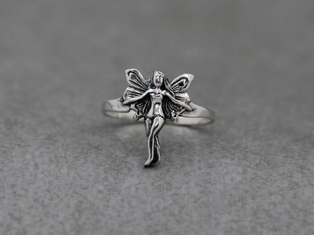 NEW Sterling silver fairy / nymph ring (L)