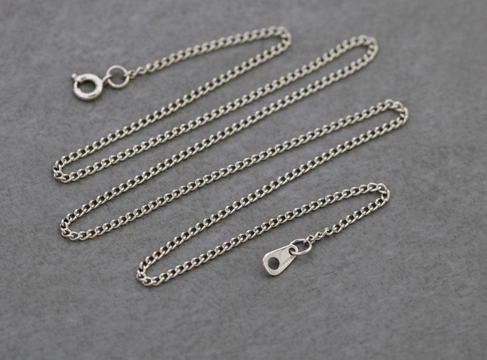 Vintage sterling silver rounded curb chain (16”, 1.5mm)