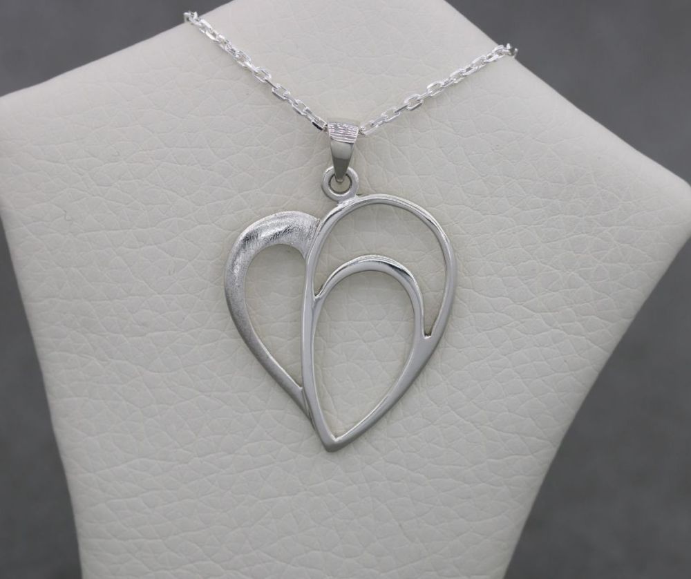 Handmade sterling silver heart necklace