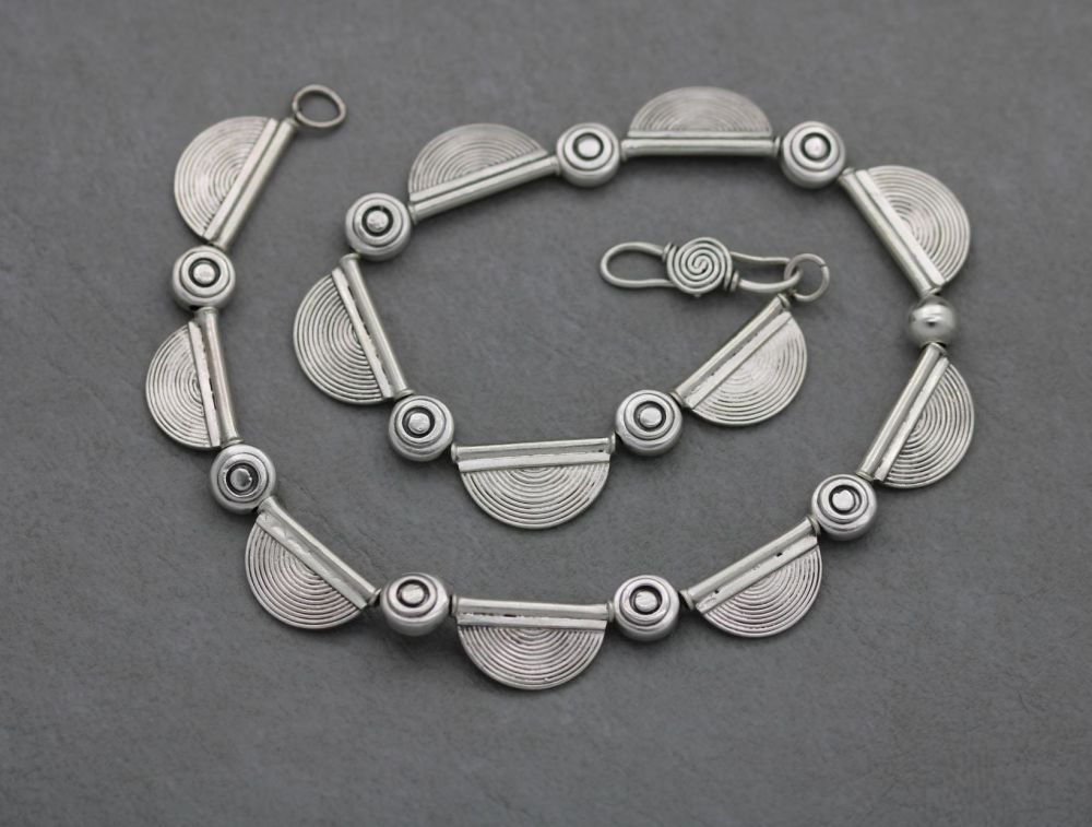 Heavy sterling silver ethnic / tribal necklace
