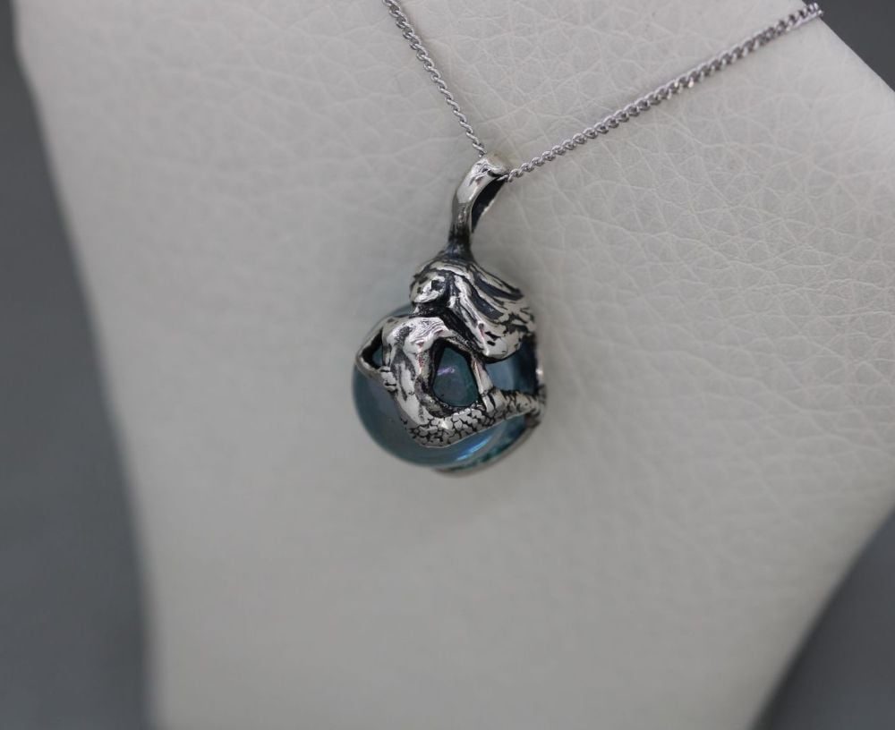 Sterling silver mermaid necklace