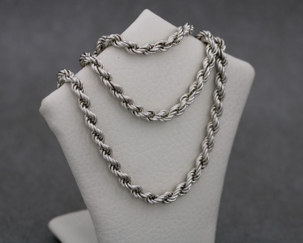 Vintage sterling silver rope chain (18.5”, 4mm)