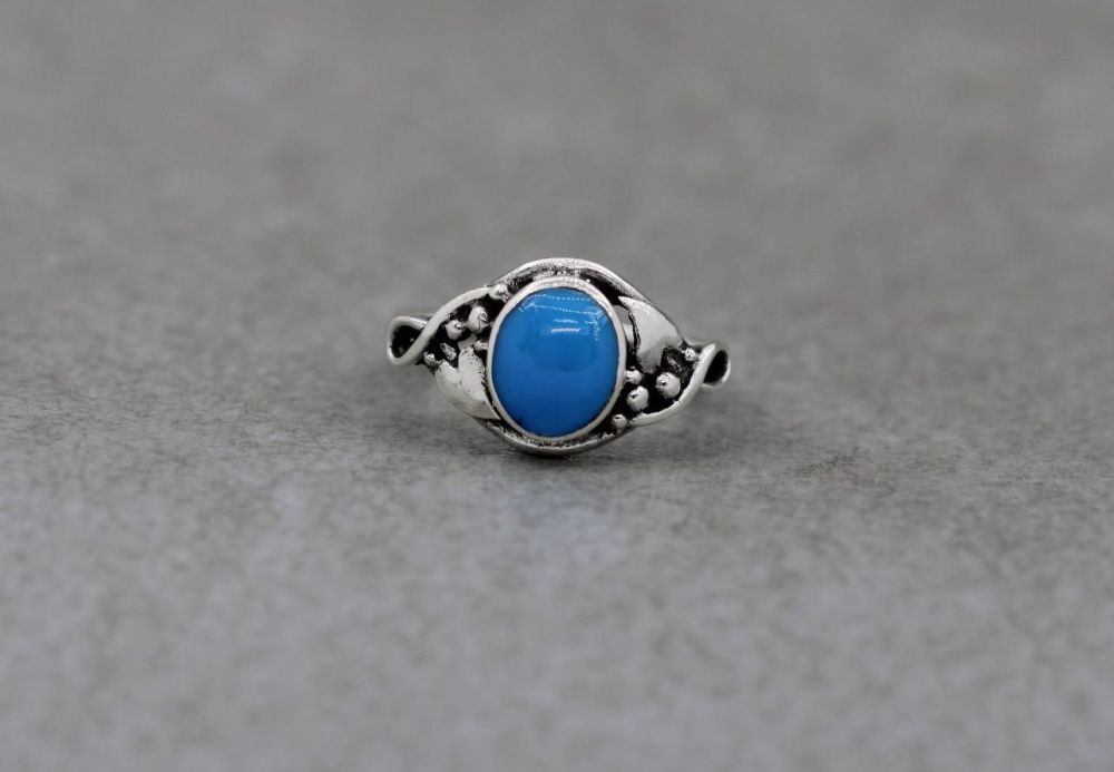Sterling silver & blue howlite ring