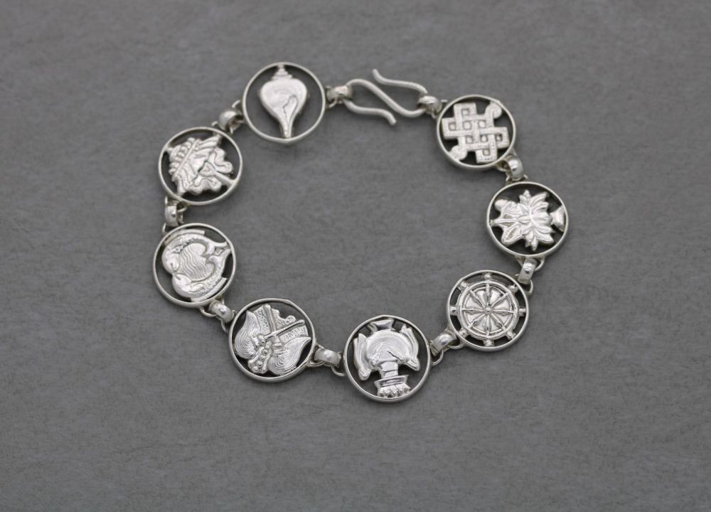 Nautical themed sterling silver bracelet