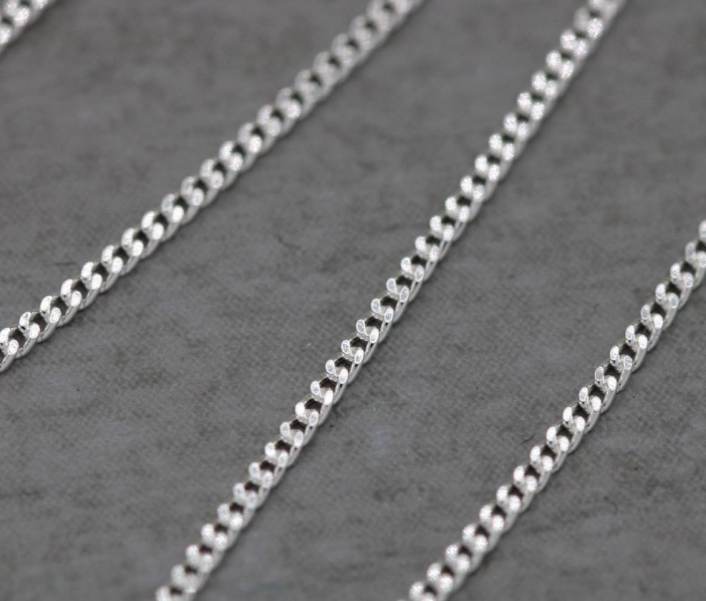 NEW sterling silver curb chain (18”, 1mm)