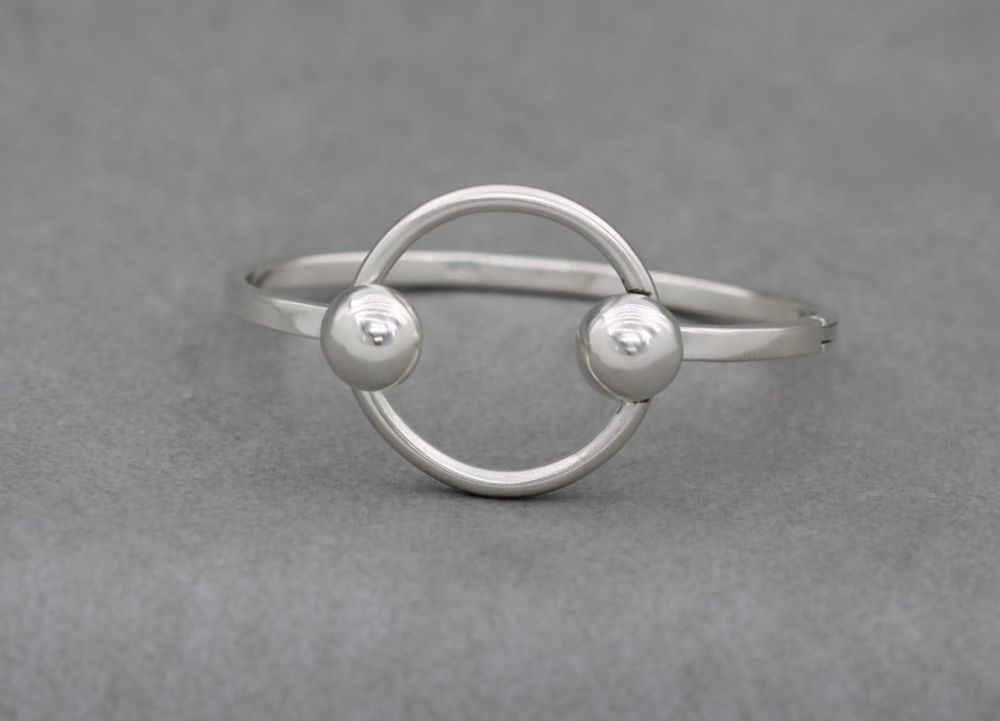 Modernist sterling silver bangle